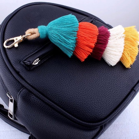 Multicolored Tassel Bag Charm or Keychain - Picture 5 of 6